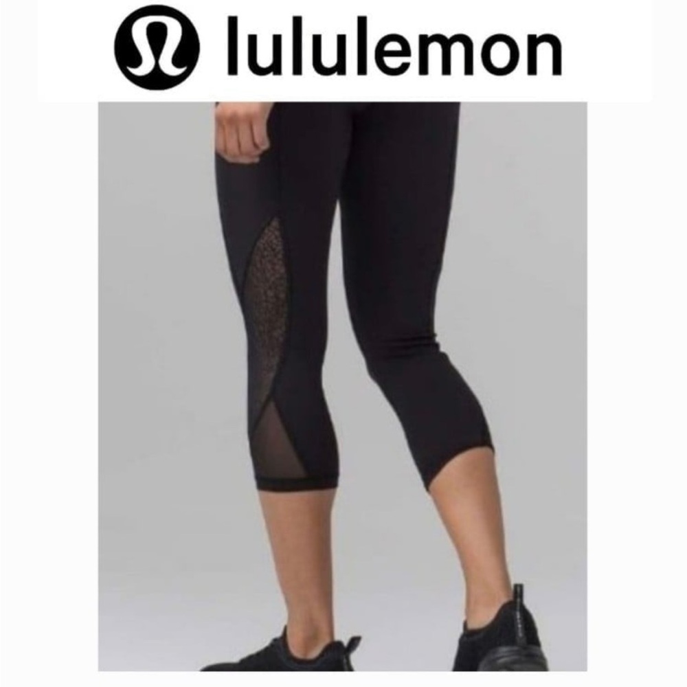 lululemon athletica Black Mesh Panel Leggings